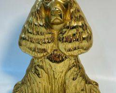 1949 VA Metal Crafters Brass Figural Cocker Spaniel Dog Door Stop
