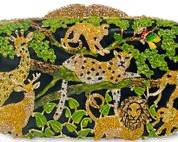 Swarovski Style Crystal Wildlife Jungle Animal Crystal Evening Handbag Clutch Purse
