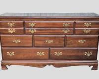 20th C CRAWFORD FURNITURE Jamestown , NY Wood Dresser 11 Drawers Brass Hardware
