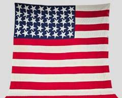 Vintage US Flag Handmade Cotton Quilt
