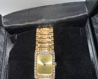14kt gold and diamond Geneve wrist watch