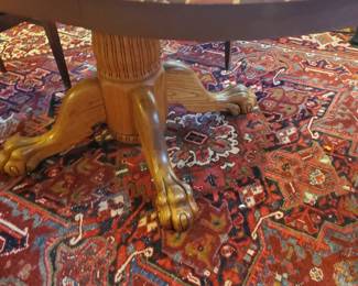 Roomsize Heriz carpet, some wear.