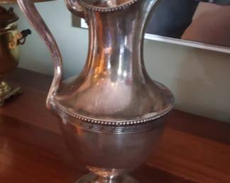 Large coin silver water pitcher