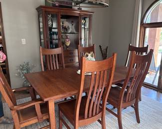 Dining table and hutch