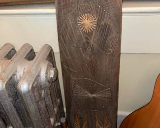 Vintage String Art On Wood Plank