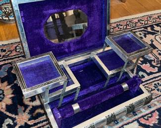 STUNNING Handmade (Possibly Sterling Silver) Book Elephant Motif Jewelry Box