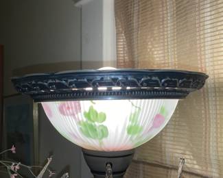 Floor Lamp W/ Glass Painted Shade