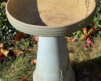 Green Ceramic Bird Bath