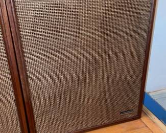 Vintage Pair Of Lafayette Wood Framed Speakers