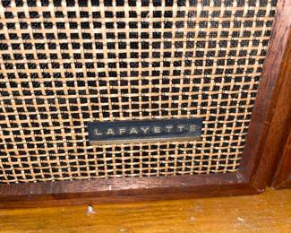 Vintage Pair Of Lafayette Wood Framed Speakers