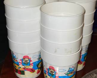 Vintage Amscan Pirate Themed Plastic Cups
