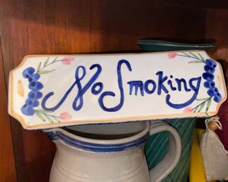 No Smoking Pottery Sign