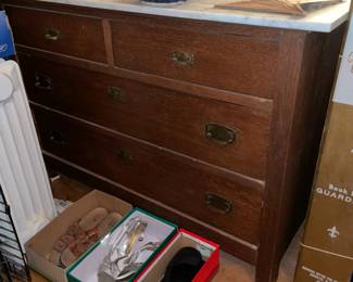 Wooden Dresser W/ Marble Top