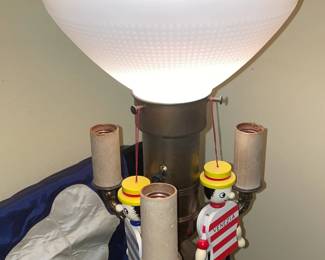 Antique Pedestal Lamp W/ Milk Glass "Student" Lamp Shade