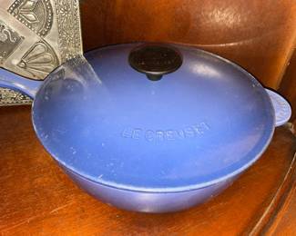 Le Creuset Blue Handled Pan W/ Lid