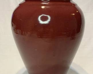Lot # : 146f - Glazed oxblood red terracotta vase

