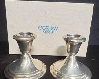 Lot # : 158 - Pair of Gorham sterling silver weighted candle
