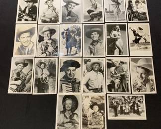 Lot # : 279f - 21 vintage celebrity country music musicians and western film actors photo postcards 
