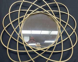 Lot # : 210v - Abstract gold-tone mirror
