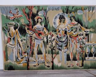 Lot # : 220 - Signed Jean Claude Bissery hand woven tapestry
