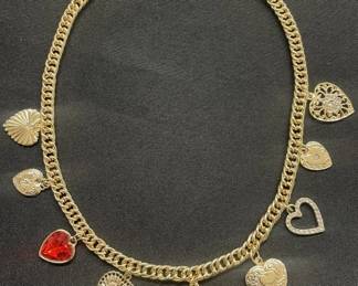 Lot # : 280v - Hearts charm necklace
