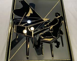 Lot # : 257f - Vintage gold leaf mirror "Jazz Pianist"
