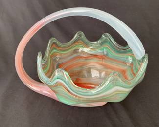 Lot # : 268f - Vintage Sooner art glass rainbow swirl
