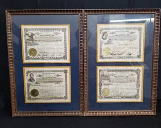 Lot # : 112 - Pair of antique company shares California, New York, Maine, & Illinois
