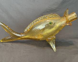 Lot # : 260f - Vintage 1964 Empoli, Italy amber crackle glass
