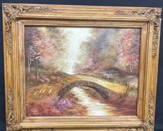 Lot # : 212v - Vintage signed landscape painting
