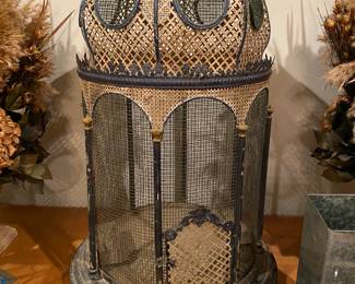 Antique metal birdcage
