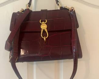 Dooney & Bourke Red Faux Croc purse w/dustbag