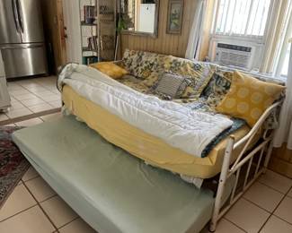 White metal, 2 twin trundle bed, bottom mattress not included