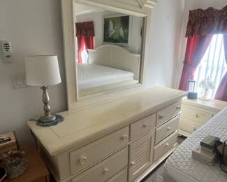 8 drawer dresser w mirror 69.5 by 19” x 35” 77.5 inches to top of mirror