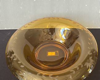 Amber glass bowl