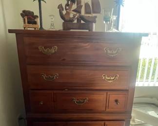 Solid wood 5-drawer tall dresser by Lea Furniture Company