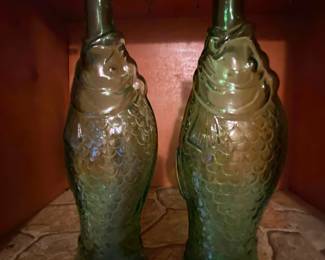 1960’s GLASS FISH WINE BOTTLES