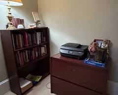 Wooden File Cabinet, HP Printer