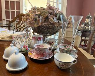 Assorted Teacups and Butter Domes