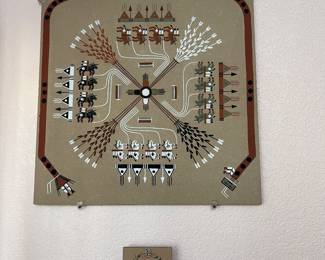 South Western sand paintings.  Lots of South Western art and decor!