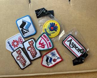 Ski patches (including Sarajevo '84 Olympics). 
