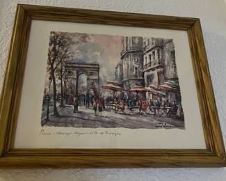 Vintage, signed, Paris scene.