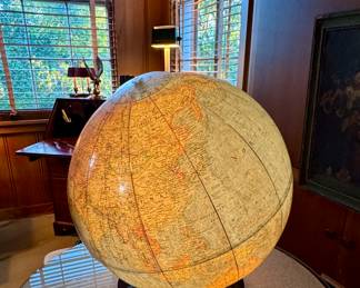 Lighted world globe
