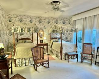 Antique twin canopy beds