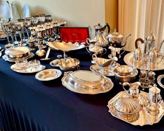 Silver plated service pieces