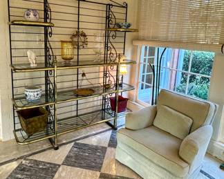 Iron and brass baker’s rack