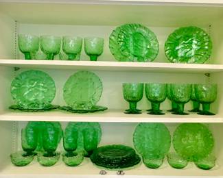 Morgantown Crinkle Seneca Driftwood glassware