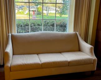 Pottery Barn linen sofa