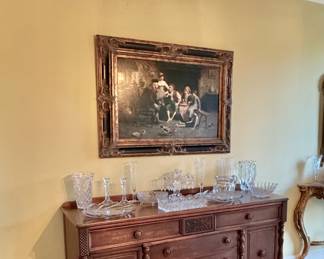 After Zampigi oil on canvas, Finch oak sideboard