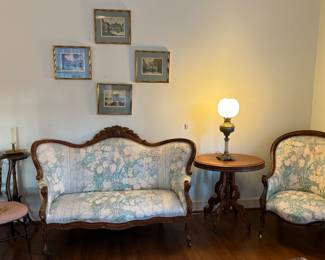 Victorian grape carved sofa and parlor chair, Juno No. 2